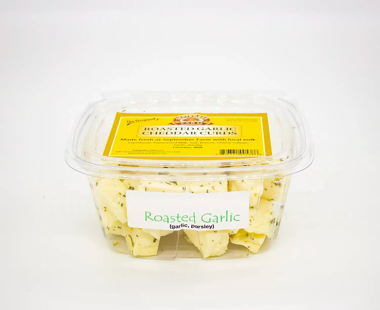 Roasted Garlic Cheese Curds 8 oz. container
